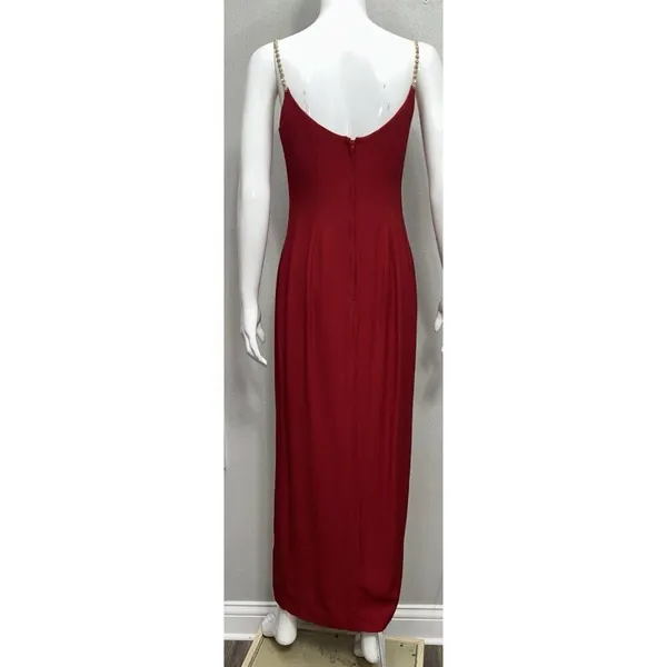VTG Jessica McClintock Gunne Sax Maxi Dress 9/10 Red Rhinestone hoco no 90s Y2K - Image 2
