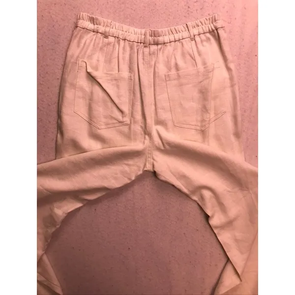 Steve Madden Jogger Pants Womens Medium White Linen Blend Elastic Hem New - Image 11