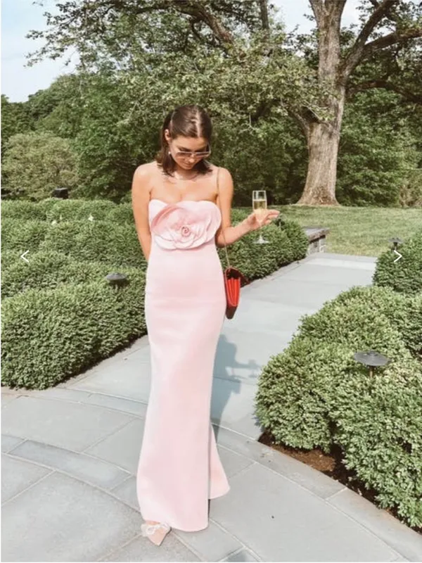 Badgley Mischka Rosette Scuba Strapless Gown - Image 2