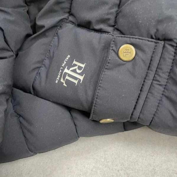 Lauren Ralph Lauren Womens Black Quilted Puffer Jacket BLACK LABEL Hood Size M - Image 10