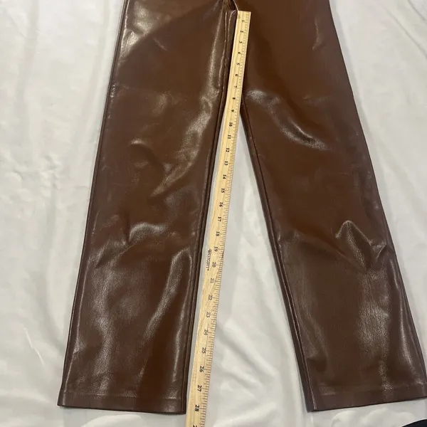 Wilfred The Melina High-Waisted Vegan Leather Pants In Cognac Brown Size 4 - Image 6