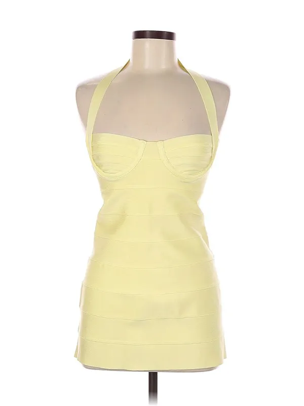 *Rare* House of CB Maliha Bandage Halter Mini Dress - Pale Yellow - Large - NWT - Image 9