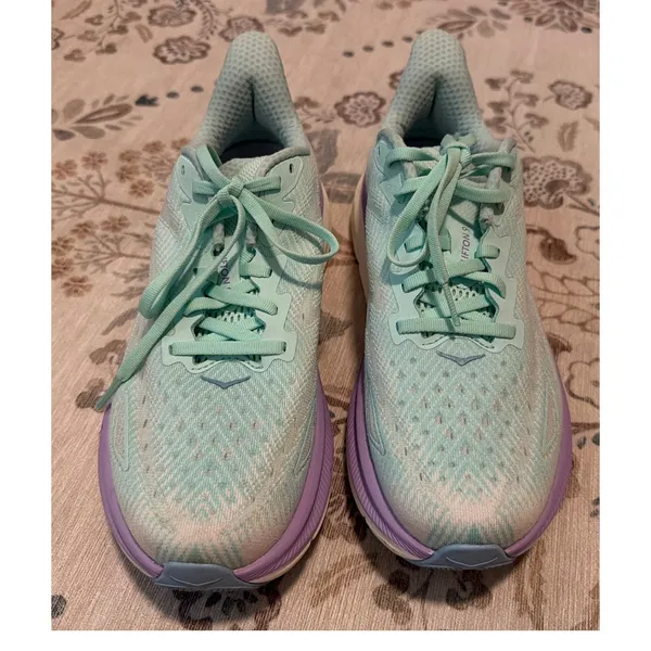 HOKA Clifton 9 Women's Running Shoes Size 8.5 B Sunlit Ocean Lilac Mist Mint - Image 2