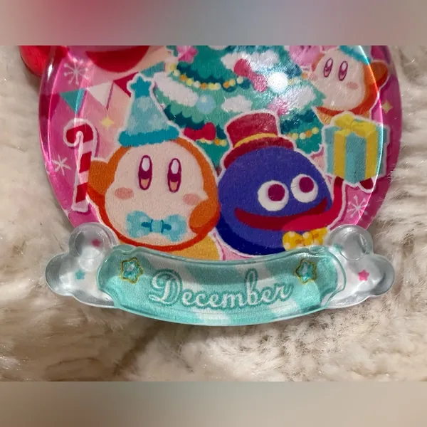 Kirby puff clear keychain “December” Pink - Image 2