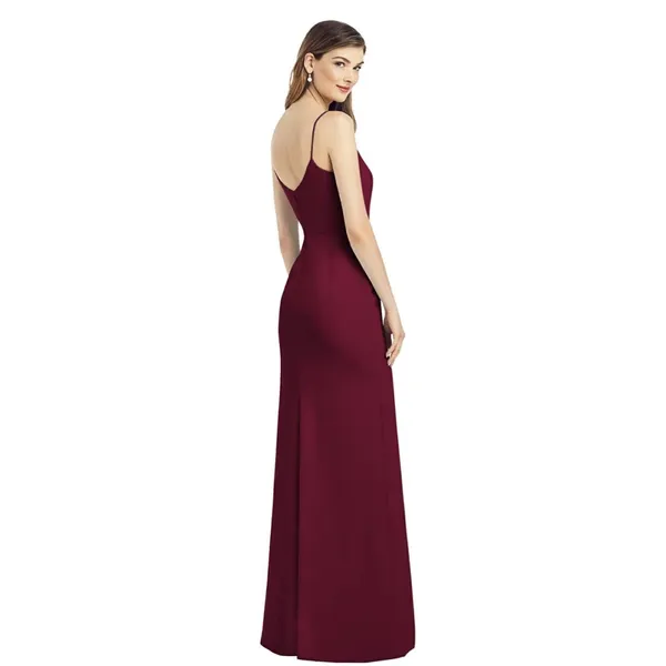 NWOT After Six X Nordstrom Spaghetti Strap V-Back Crepe Gown with Front Slit 4 - Image 4