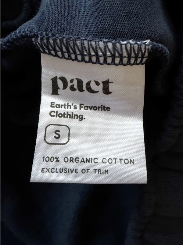 NEW Pact Brushed Fleece sweatpants joggers blue organic cotton minimalist Size S - Image 9