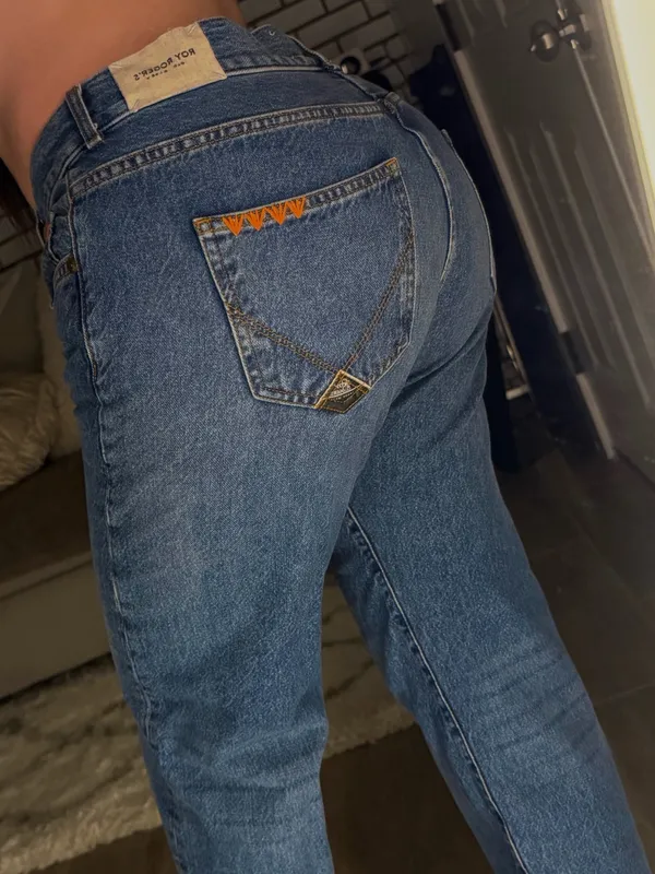 Roy Rogers blue ankle embroidered jeans Size 28 - Image 5