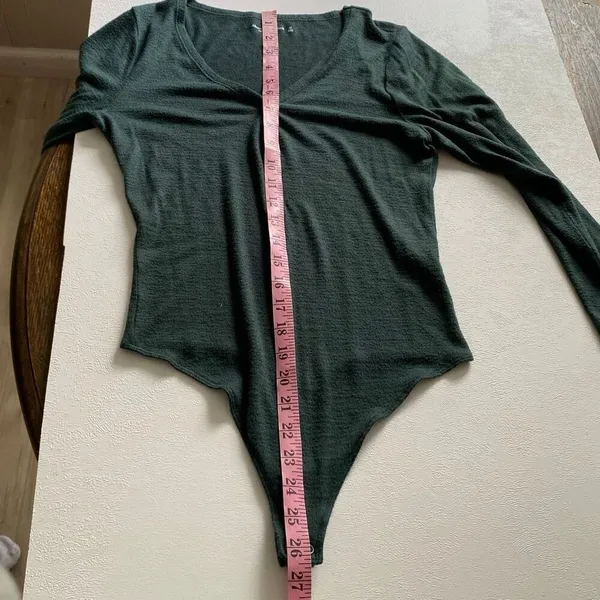 Abercrombie & Fitch Soft A&F Cozy Henley Bodysuit Green Medium - Image 6
