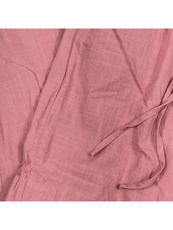 SHEIN Pink Paperbag Waist Cotton Pants Women’s Large 29x27 Drawstring Pockets - Image 4