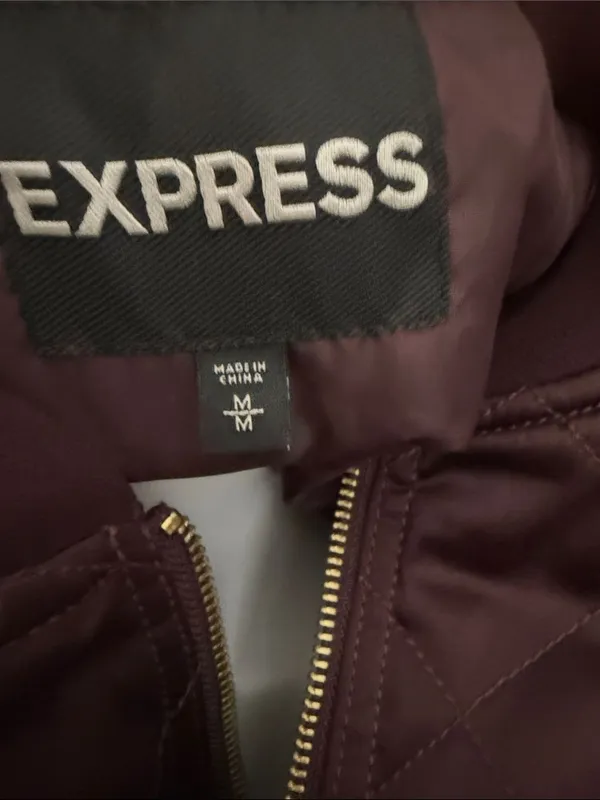 Express Quilted Bomber Jacket in Dark Burgundy - Women's - Image 3