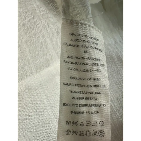 Free People Talk to Me Button Down Gauzy Lightweight Poplin Blouse Medium - Image 5