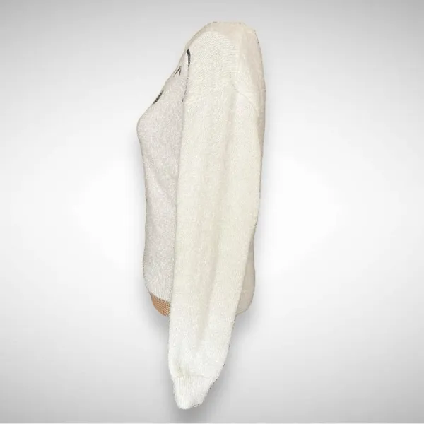 HOLIDAY TIME White‎ Polar Bear Long Sleeve Relaxed Fit Sweater Small | EUC - Image 4