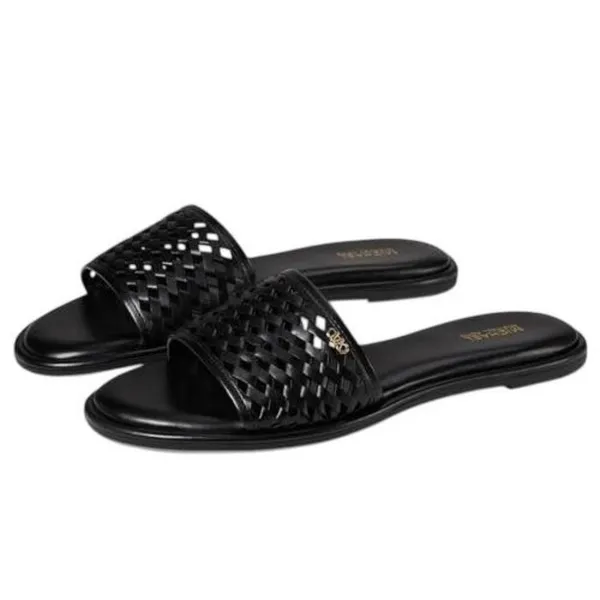 Michael Michael Kors Womens Saylor Perforated Slide Sandals Black 6.5M - Image 8