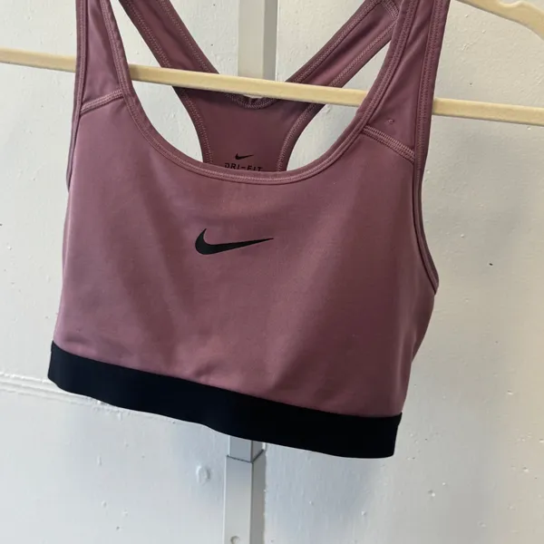 Nike Dri-FIT Swoosh Medium Support Racerback Sports Bra Mauve Pink 849699-515 M - Image 3