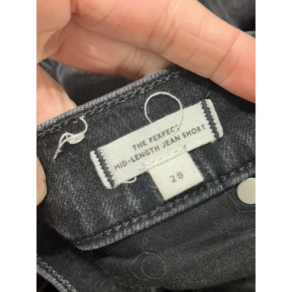 Madewell The Perfect Mid-Length Jean Short Catalani Wash Black Frayed Hem 28 - Image 8