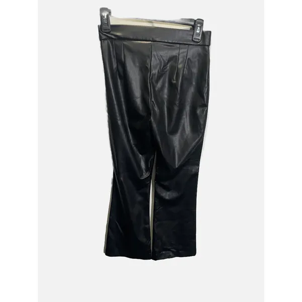 Zara Faux Leather Pants Womens XS‎ Black High Rise Flared Edgy Chic Trousers - Image 4