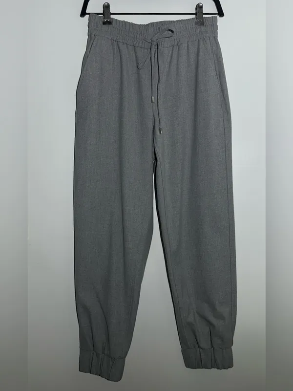 Zara Light Gray Elastic Waist Drawstring Pants - Image 8