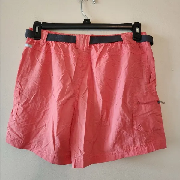 Columbia Women’s Pink Nylon Cargo Shorts Size med Belted Hiking Outdoors Fishing - Image 4