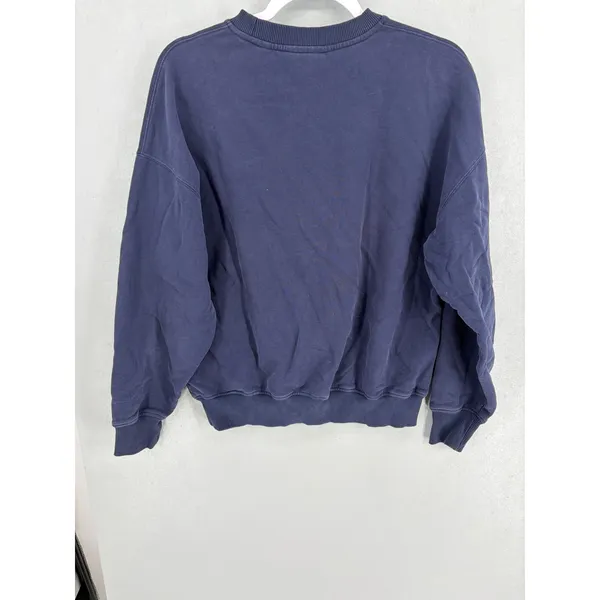Vogue Women Sweatshirt Navy Blue Tonal Embroidered Logo Organic Cotton Medium - Image 3