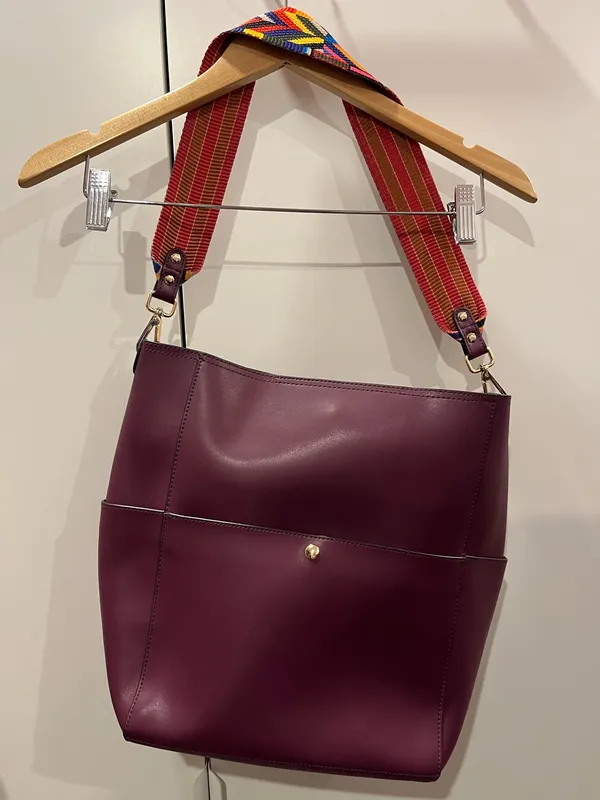 Bostanten Bucket Bag Vegan Leather Purple - Image 3