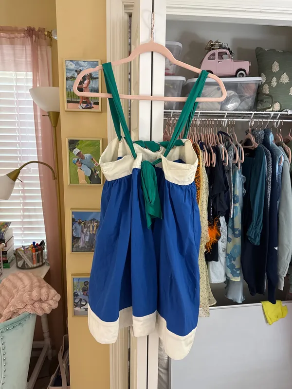 Anthropologie Whipstitch Mini Dress Blue - Image 2