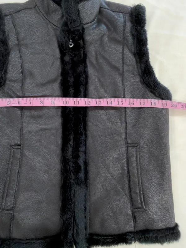 Jaclyn Smith Black Faux Shearling-Trim Vest - Image 9