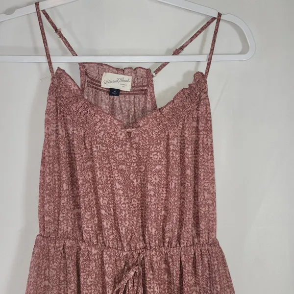 Universal Threads Floral Smocked Midi Boho Sundress XS Blush Mauve Smock Neckline - Image 3