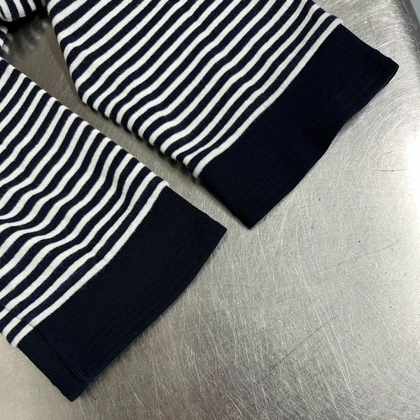 Ralph Lauren Black and White Striped Long Sleeve Top - Size Large - GUC - Image 3
