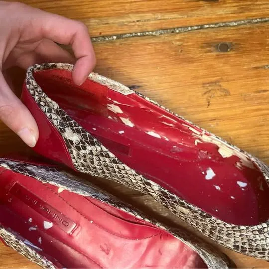 Bandolino Red Snakeskin Ballet Flats - Image 2