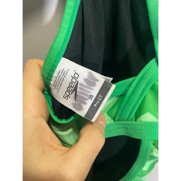 Speedo One Piece Swimsuit Womens 30 Green Pro LT Geometric Athletic Swim Trainin - Image 4