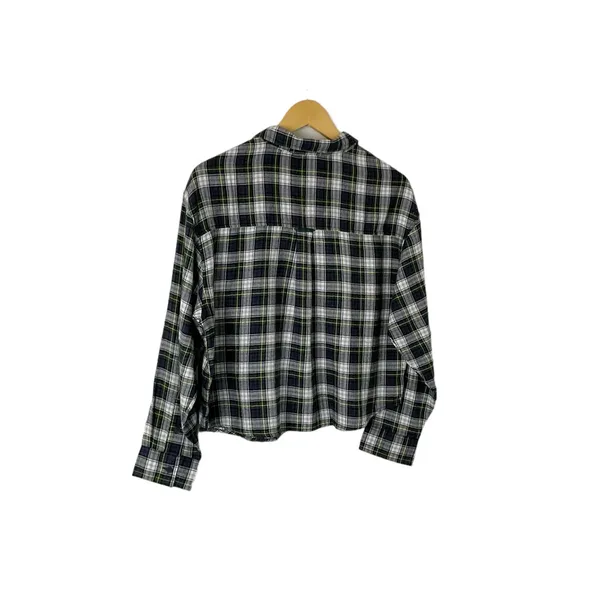 American Eagle Outfitters Plaid Button Down Lounge Flannel‎ Top Size Medium New - Image 3