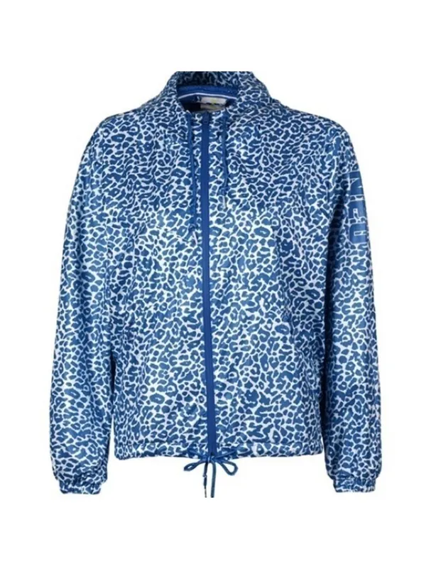 Adidas NEO Blue White Animal Print Wind Breaker Zipper Jacket - Image 2