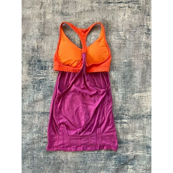 Lululemon Pink Orange Practice Freely Tank Heathered Ultra Violet Dazzling 4 - Image 4