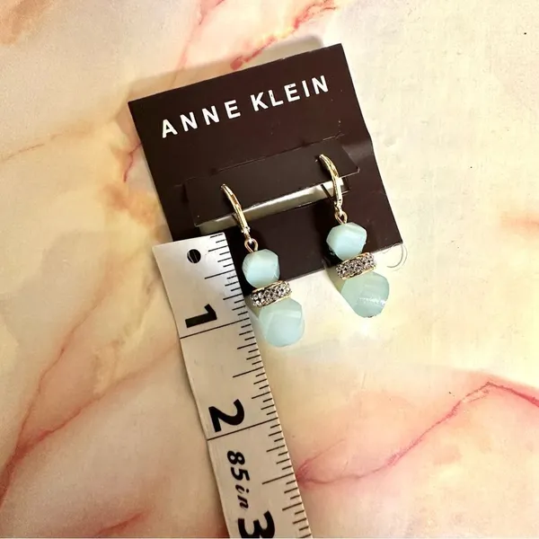 Anne Klein blue rhinestone drop earrings - Image 2