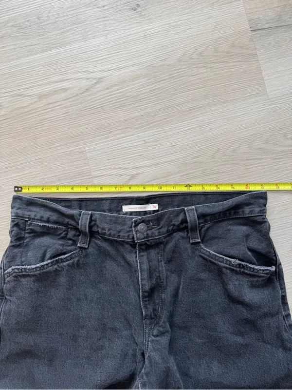 Levi's Black Wide-Leg High-Rise Jeans Vintage Baggy Minimalist Style - Image 5