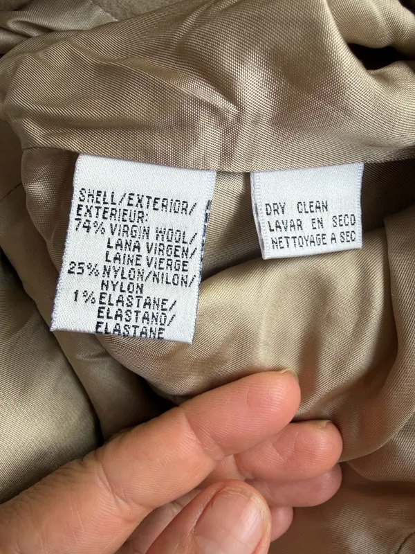 Rena Rowan Camel Wool Coat Size 10 | Classic Tailored Fall Winter Jacket - Image 9