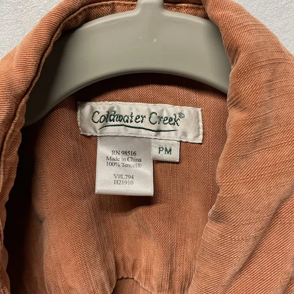 Coldwater Creek Corduroy Button Up‎ Jacket Rust Orange Women's PM - Image 4