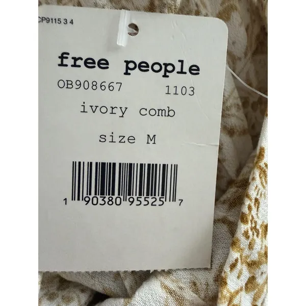 Free People Talk About It Tunic Top Ivory Combo Women's Size Medium‎ - Image 15