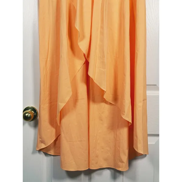 Halara Breezeful High Low Ruffle Maxi Skirt Size Medium Peach Orange Asymmetric - Image 9