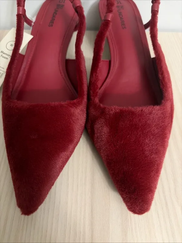 No Boundaries New! Women’s Faux Fur Slingback Kitten Heels Size 10 - Image 2
