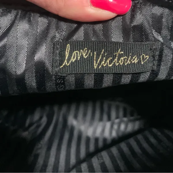 Victoria’s Secret Plaid Cosmetic Bag with Patches - Image 6