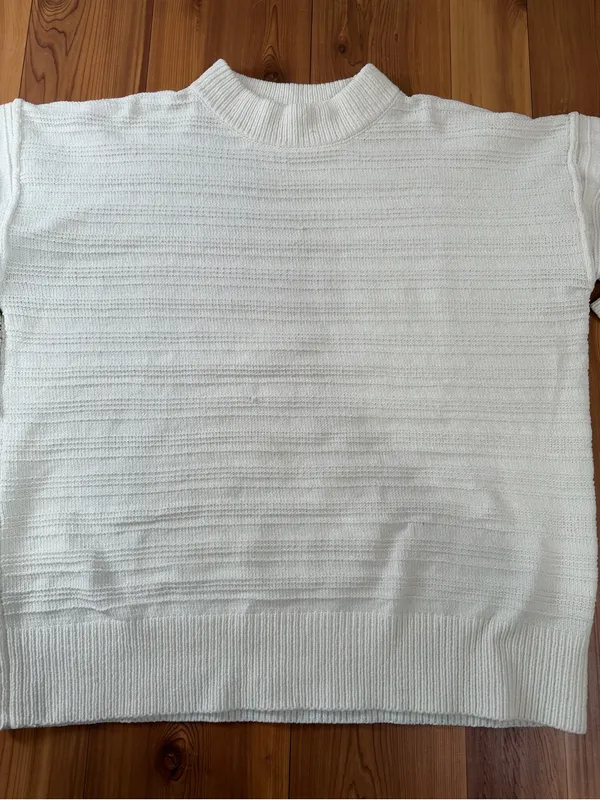 Chic Soul Cream Horizontal Ribbed Knit Oversized Slouchy Sweater Plus Size 1X - Image 7