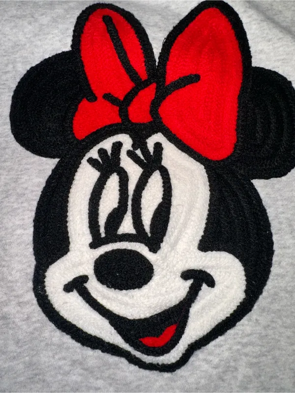 Disney Gray Hoodie Sweater with Red-Accented Minnie Mouse - Image 2