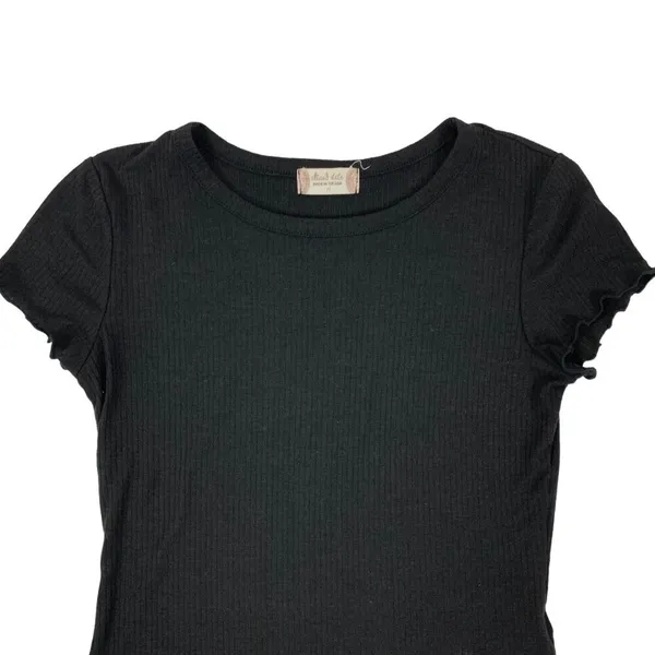 Altard State Black Crop‎ Top Medium Short Sleeve Y2K Edgy Streetwear Night Out - Image 2