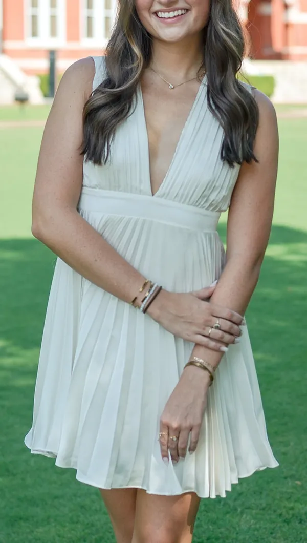 Abercrombie White Pleated Dress - Image 2