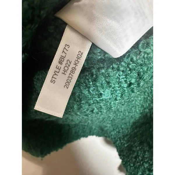 J.Crew‎ Boucle Mockneck Sweater Autumn Pine Green Wool Alpaca Blend BL773 XS - Image 6