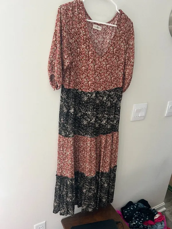 Natural Life Dress Women’s M Floral Tiered Maxi Boho‎ Prarie Cottage Core - Image 2