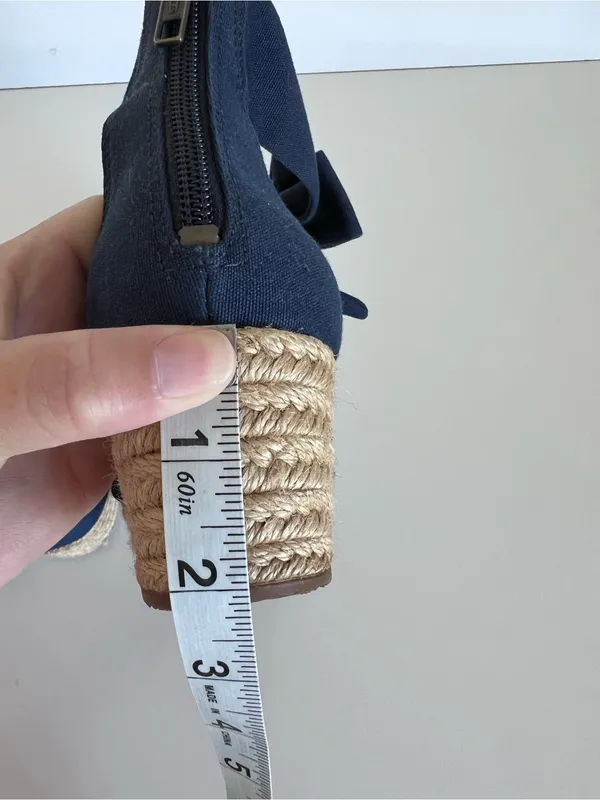 Ugg Women's Traci Espadrille Wedge Navy Blue Wrap Ankle Bow Sandal Resortwear - Image 3