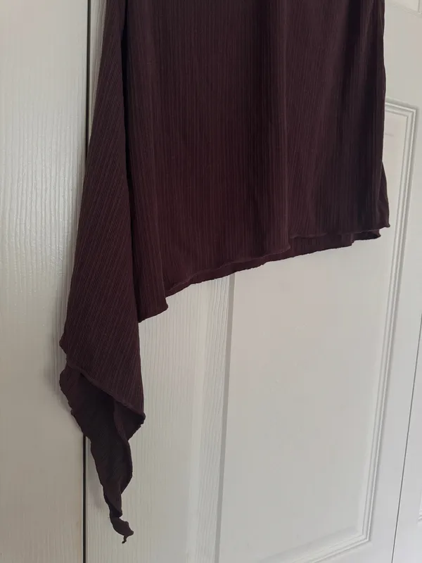 ORPHE nwt brown asymmetric knee length skirt - Image 5