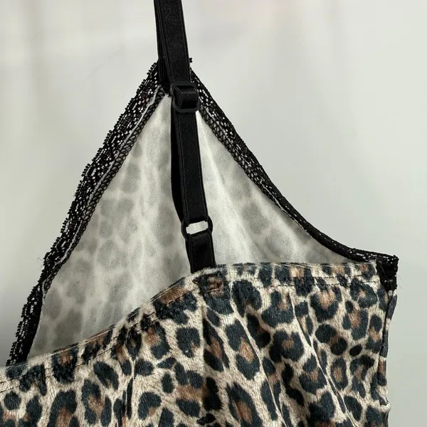 Vintage Tank Women's Large Velvet Animal LipService Sexy Schoolgirl Y2K Babydoll - Image 12